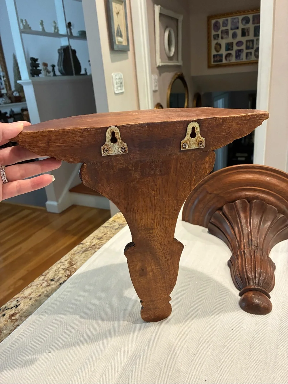 Vintage Ornate Carved Wood Wall Sconces wall shelves